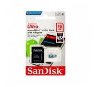 Карта памяти SanDisk microSDHC 16Gb UHS-I Ultra