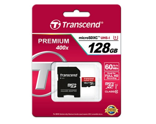 Карта памяти Transcend Premium 128Gb UHS-I (400x)